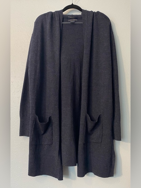 RACHEL Rachel Roy Sweaters - Rachel Roy Merino Wool Long Hooded Open Cardigan Sweater with Pockets